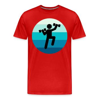 Aquagym Aquagym Fitness aquatique Piscine - T-shirt bio Premium Homme - rouge - Devant - Damien (186cm)