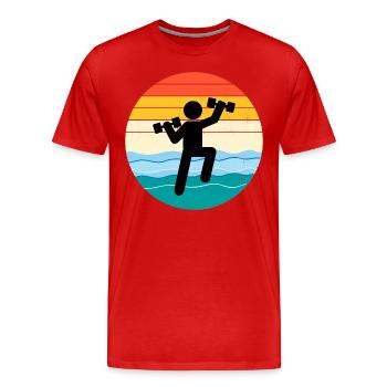Aquagym Aquatique Fitness Aquatique Vintage Rétro - T-shirt bio Premium Homme - rouge - Devant - Damien (186cm)