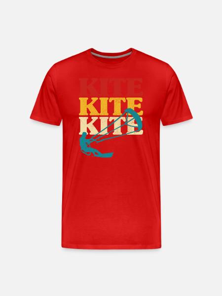 Retro Kitesurfing Kitesurf Kiteboarding - Men's Premium Organic T-Shirt - red