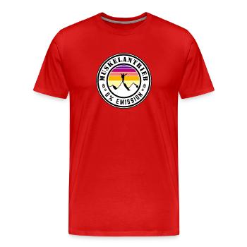 Entraînement musculaire - 0% d’émission - T-shirt bio Premium Homme - rouge - Devant - Damien (186cm)