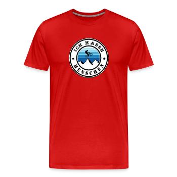 Ich hasse Menschen - Männer Premium Bio T-Shirt - Rot - Vorne - Damien (186cm)