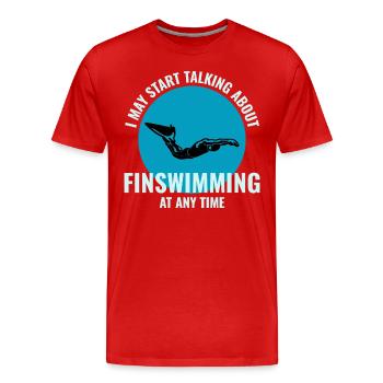 Finswimming Schwimmen Schwimmer Schwimmen Wassersport - Männer Premium Bio T-Shirt - Rot - Vorne - Damien (186cm)