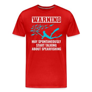 Pêche sous-marine Pêche sous-marine Pêche au harpon - T-shirt bio Premium Homme - rouge - Devant - Damien (186cm)