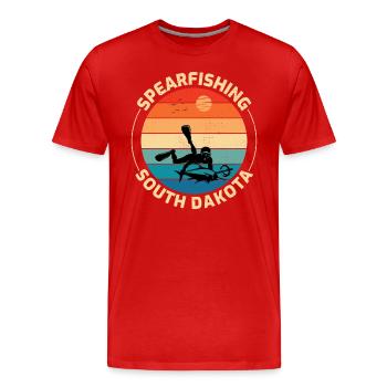 Speerfischen Speerfischen Speerfischer Fischen - Männer Premium Bio T-Shirt - Rot - Vorne - Damien (186cm)