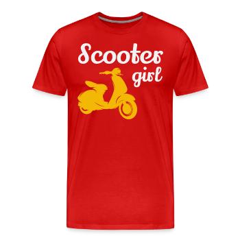 Roller Mädchen Fahrer Roller Motorrad Moped Fahrrad - Männer Premium Bio T-Shirt - Rot - Vorne - Damien (186cm)
