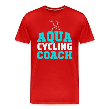 Aqua Cycling Piscine Fitness Training Coach - T-shirt bio Premium Homme - rouge - Devant - Damien (186cm)