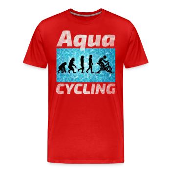 Aqua Cycling Schwimmbad Fitness Evolution - Männer Premium Bio T-Shirt - Rot - Vorne - Damien (186cm)