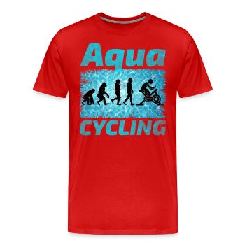 Aqua Cycling Schwimmbad Fitness Evolution - Männer Premium Bio T-Shirt - Rot - Vorne - Damien (186cm)