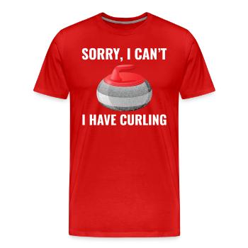Curling Kehrfächer Winter Eissport Curler Lustig - Männer Premium Bio T-Shirt - Rot - Vorne - Damien (186cm)