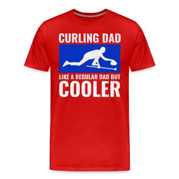 Eisstockschießen Kehren Winter Eissport Papa Vatertag - Männer Premium Bio T-Shirt - Rot - Vorne - Damien (186cm)