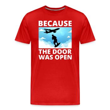 Skysurfing Skydiving Extreme Sport Skydiver Funny - Men's Premium Organic T-Shirt - red - Front - Damien (186cm)