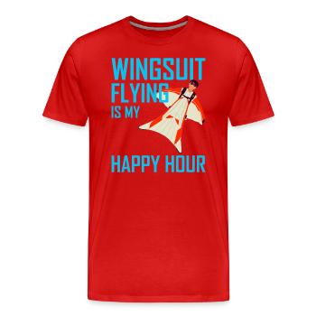 Wingsuit fliegen Base Jumping Fallschirmspringen Wingsuiting - Männer Premium Bio T-Shirt - Rot - Vorne - Damien (186cm)
