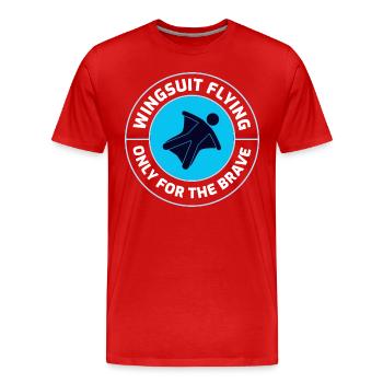 Wingsuit fliegen Base Jumping Fallschirmspringen Wingsuiting - Männer Premium Bio T-Shirt - Rot - Vorne - Damien (186cm)