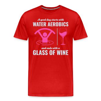Wassergymnastik Aquafitness Aqua Exercise Wein - Männer Premium Bio T-Shirt - Rot - Vorne - Damien (186cm)
