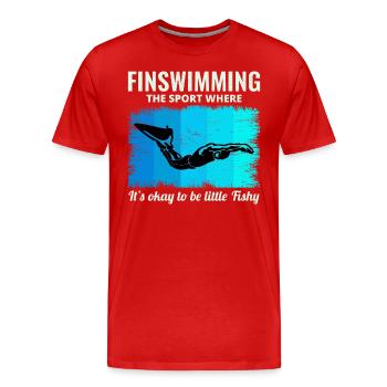 Nageoires Nageoire Nageur Natation Sports nautiques - T-shirt bio Premium Homme - rouge - Devant - Damien (186cm)