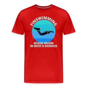 Nageoires Nageoire Nageur Natation Sports nautiques - T-shirt bio Premium Homme - rouge - Devant - Damien (186cm)