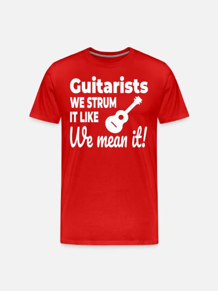 Strumming with Passion: Celebrating Guitarists - Men's Premium Organic T-Shirt - red