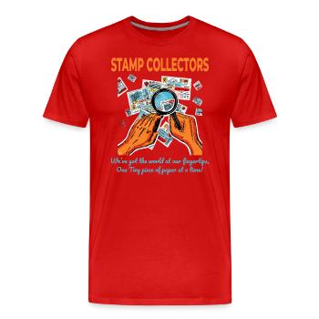 Philately Stamp Collecting Collectors Philatelist - Men's Premium Organic T-Shirt - red - Front - Damien (186cm)