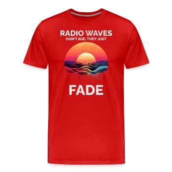 Radiant Sunset Radio Waves Himmel Ewiger Amateurfunk - Männer Premium Bio T-Shirt - Rot - Vorne - Damien (186cm)