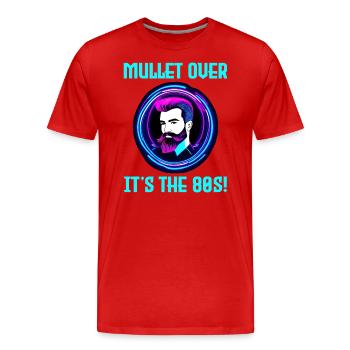 Neon-Retro-Friseursalon-Schild 80er-Jahre-Stil Vokuhila-Haar - Männer Premium Bio T-Shirt - Rot - Vorne - Damien (186cm)
