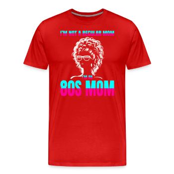 Ikonische 80er-Jahre-Mama-Silhouette: Große Haare, größerer Stil - Männer Premium Bio T-Shirt - Rot - Vorne - Damien (186cm)