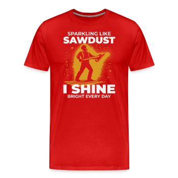 Bûcheron Menuisier Bûcheron Charpentier Sciure de bois - T-shirt bio Premium Homme - rouge - Devant - Damien (186cm)