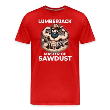 Bûcheron Menuisier Bûcheron Charpentier Sciure de bois - T-shirt bio Premium Homme - rouge - Devant - Damien (186cm)