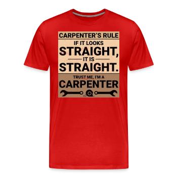 Zimmermann Holzarbeiter Holzschneider Tischlerei Lustig - Männer Premium Bio T-Shirt - Rot - Vorne - Damien (186cm)