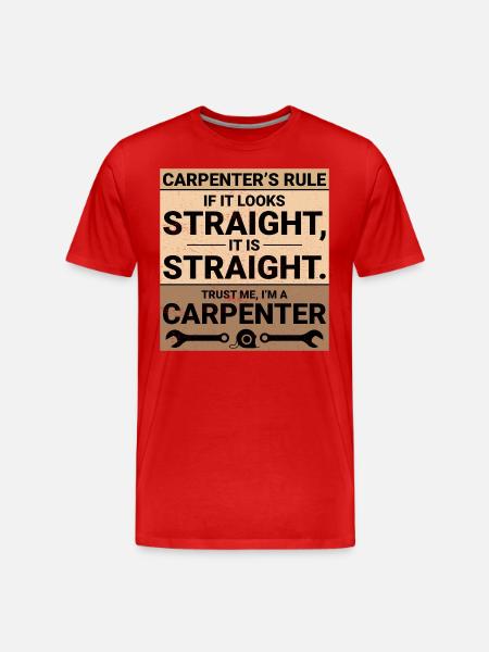 Charpentier, Menuisier, Bûcheron, Menuiserie, Drôle - T-shirt bio Premium Homme - rouge