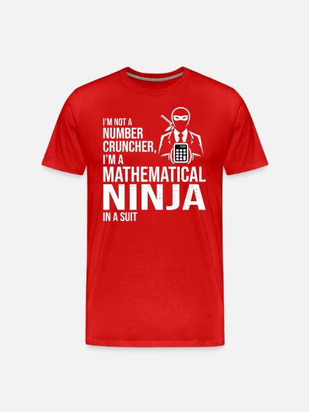 Ninja mathématique Comptable Comptable Finance - T-shirt bio Premium Homme - rouge