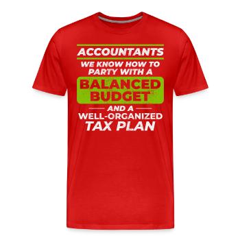 Buchhalter Buchhaltung Buchhaltung Finanzen Lustig - Männer Premium Bio T-Shirt - Rot - Vorne - Damien (186cm)