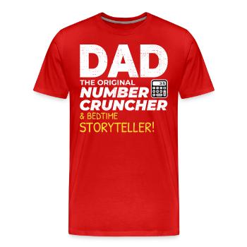 Comptable Papa Comptabilité Finance Financier Drôle - T-shirt bio Premium Homme - rouge - Devant - Damien (186cm)