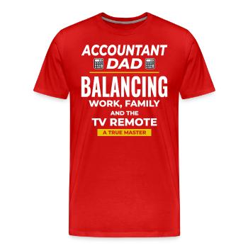 Buchhalter Papa Buchhaltung Finanzen Finanzen Lustig - Männer Premium Bio T-Shirt - Rot - Vorne - Damien (186cm)