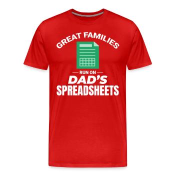 Comptable Papa Comptabilité Finance Financier Drôle - T-shirt bio Premium Homme - rouge - Devant - Damien (186cm)