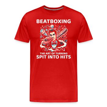 Spit to Hit: Entfessle den Humor beim Beatboxen - Männer Premium Bio T-Shirt - Rot - Vorne - Damien (186cm)
