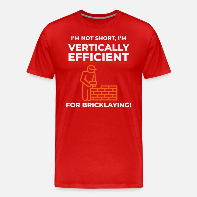 Bricklayer Bricklaying Vertical Efficiency Job - Men's Premium Organic T-Shirt - red