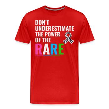 Sensibilisierung für seltene Krankheiten - Männer Premium Bio T-Shirt - Rot - Vorne - Damien (186cm)