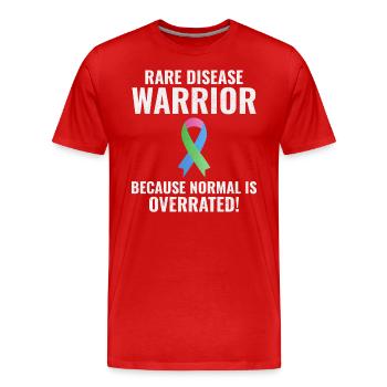 Rare Disease Warrior Empowering Awareness - Men's Premium Organic T-Shirt - red - Front - Damien (186cm)