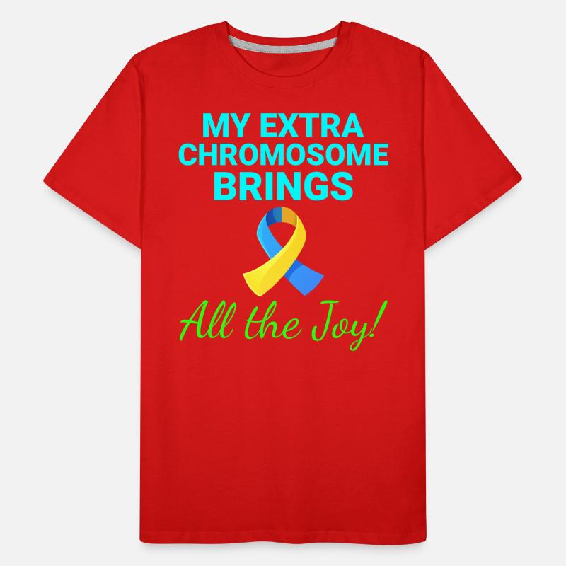 Down-Syndrom-Bewusstsein Joyful Extra Chromosom Männer Premium Bio T-Shirt