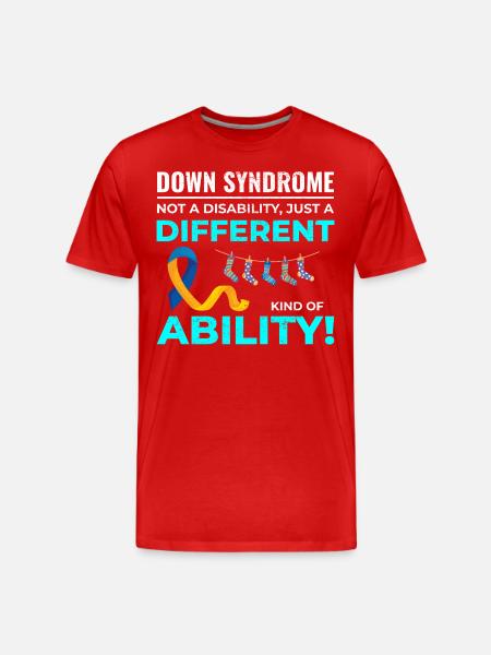 Down Syndrome Awareness Different Ability - Men's Premium Organic T-Shirt - red