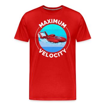 Hydroplane, Bateau, Hors-bord, Bateau à moteur - T-shirt bio Premium Homme - rouge - Devant - Damien (186cm)