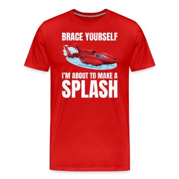 Splash Alert: Wasserflugzeug-Rennen Fun Wassersport - Männer Premium Bio T-Shirt - Rot - Vorne - Damien (186cm)