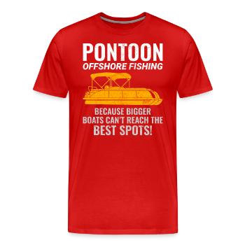 Pontoon Boat Motor Boating Offshore Fishing Funny - Men's Premium Organic T-Shirt - red - Front - Damien (186cm)