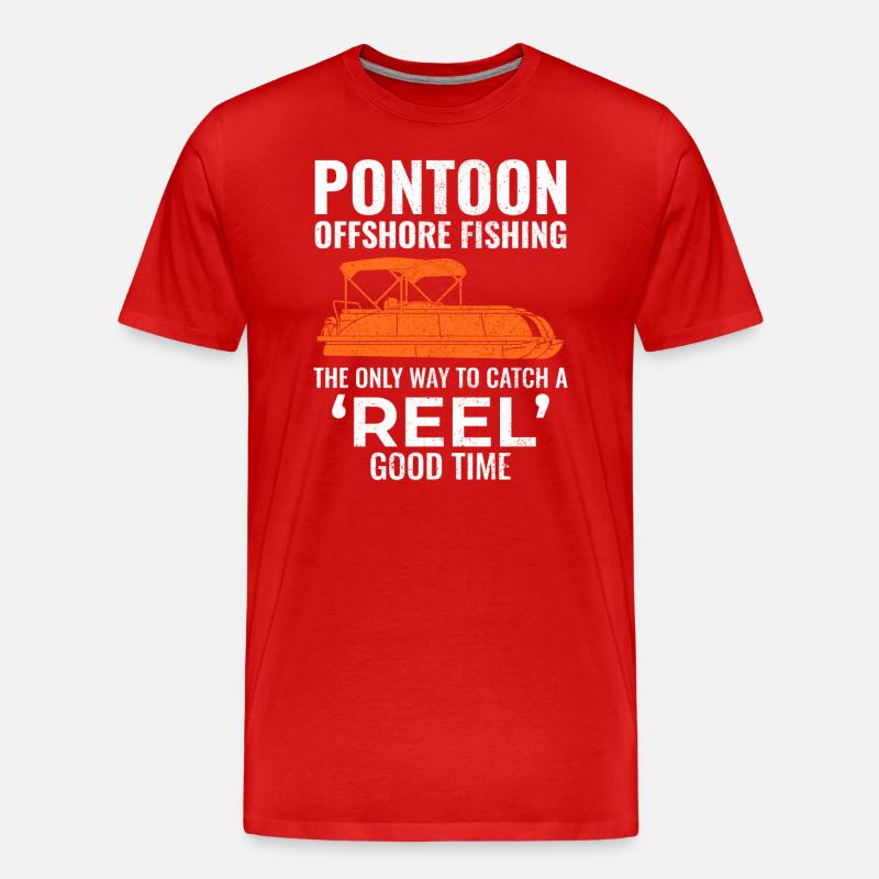 Pontonboot Motorboot Hochseefischen Lustig - Männer Premium Bio T-Shirt - Rot