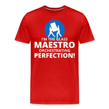 Vitrier Fenêtre Verre Montage Fitter Verrerie - T-shirt bio Premium Homme - rouge - Devant - Damien (186cm)