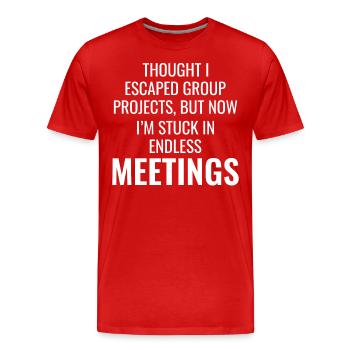 Travail Mèmes Bureau-Humour Lieu De Travail Drôle - T-shirt bio Premium Homme - rouge - Devant - Damien (186cm)