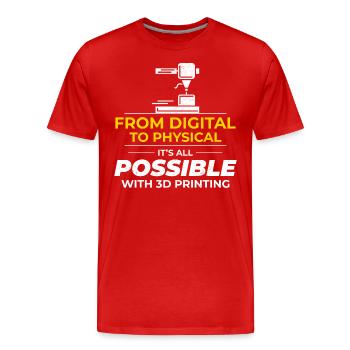 3D Printer 3D Printing - Men's Premium Organic T-Shirt - red - Front - Damien (186cm)