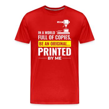 3D Printer 3D Printing - Men's Premium Organic T-Shirt - red - Front - Damien (186cm)