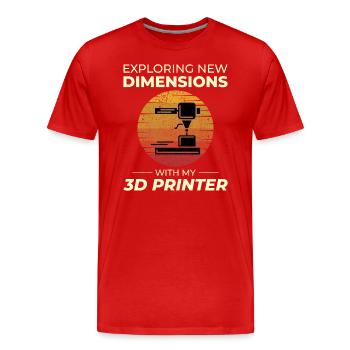 3D Printer 3D Printing - Men's Premium Organic T-Shirt - red - Front - Damien (186cm)