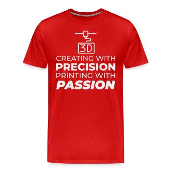 3D Printer 3D Printing - Men's Premium Organic T-Shirt - red - Front - Damien (186cm)